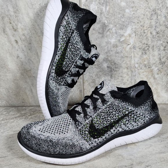 Nike Free Rn Flyknit 2018 Men's Running Shoes Size 9, 10 & 13 White Black - Picture 10 of 11